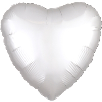 Balónek fóliový srdce saténové bílé 43 cm