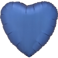 Balónek fóliový srdce saténové modré 43 cm