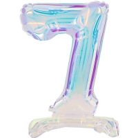 Bal�nek f�liov� stojac� ��slo "7" duhov� 72 cm