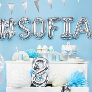 BALÓNEK fóliový "8" stříbrná 35cm