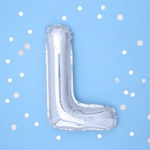 BALÓNEK fóliový mini písmeno L stříbrné 35 cm