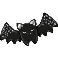 Balónek fóliový třpytivý netopýr černý 109 cm