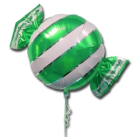 Balónek fóliový zelený s proužky 1ks