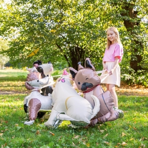 Balnek fliov stojac Zlat pes s kloboukem 76x96cm