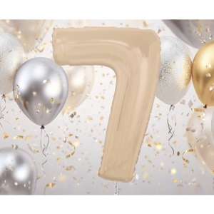 Balónek fóliový číslo 7 matný latte 92cm
