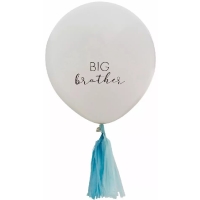 Balónek latexový Big brother bílý se střapci 45 cm 1 ks