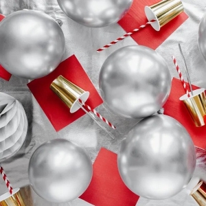 Balónek latexový lesklý Glossy stříbrný 30cm 1ks