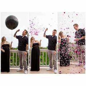 BALÓN latexový s konfetami Kluk nebo holka 60cm