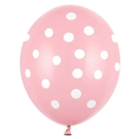 Balónek latexový baby pink s puntíky 30 cm 1 ks
