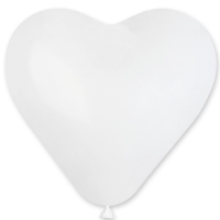 Balónek latexový srdce bílé 55 cm 1ks