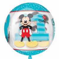 Balónková bublina Orbz Mickey Mouse 1th Birthday