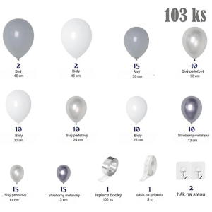 Balnkov girlanda Silver Happy