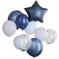 Balónkový buket mix Námořnická/pastelově modrá 10 ks