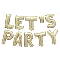 Balónkový nápis Let´s Party zlatý