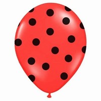Balónky červené s černými puntíky 50 ks