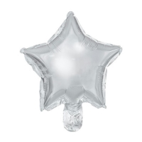 Balónky fóliové hvězdy stříbrné 25 cm 25 ks