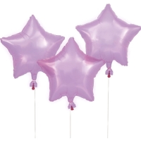 Balónky fóliové transparentní Hvězdy lila 3 ks