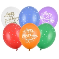 Balónky latexové Happy Birthday To You mix 30 cm 6 ks