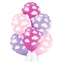 Balónky latexové Mraky, růžové 30 cm  6 ks