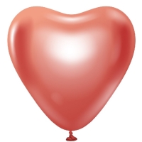 Balónky latexové, platinové růžové srdce 30 cm 6 ks