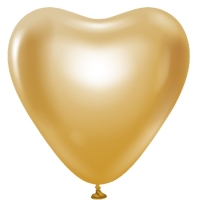 Balónky latexové, platinové zlaté srdce 30 cm 6 ks