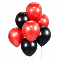 Balónky latexové černá/červená 30 cm 7 ks