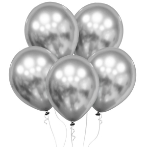 Balnky latexov chromov stbrn 27 cm 100 ks