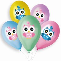 Balónky latexové metalické Sova mix barev 30cm 50ks