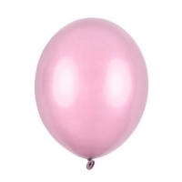 Balónky latexové metalické světle růžové 23 cm 100 ks