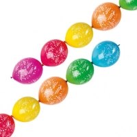 Balónky latexové spojovací Happy Birthday mix barev 27,5 cm 6 ks