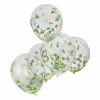 Balónky latexové transparentní s konfetami Jungle 30 cm 5 ks