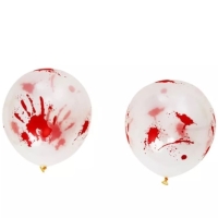Balónky latexové transparentní s krvavými skvrnami 30 cm 8 ks