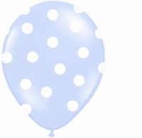 Balónky pastelové 30cm puntík baby blue 50ks