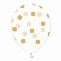 Balónky průhledné zlaté tečky velké 50 ks