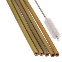 Bambusová brčka s čistícím kartáčkem 19 cm 5 ks
