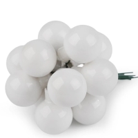 Ba�ka ozdobn� na dr�tku b�l� leskl� 12 ks