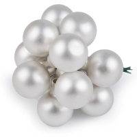 Ba�ka ozdobn� na dr�tku b�l� matn� 12 ks