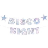Banner Disco Night stříbrný 182x16 cm