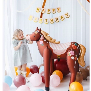 Banner "Happy birthday", papírový, Koník 13x150 cm