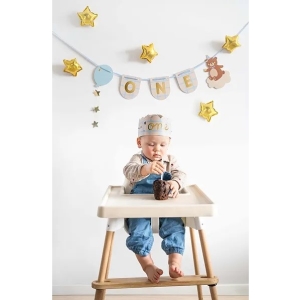 Banner na židličku a korunka Medvídci 50x20 cm