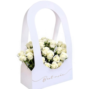 Box na květiny Best Wishes bílá