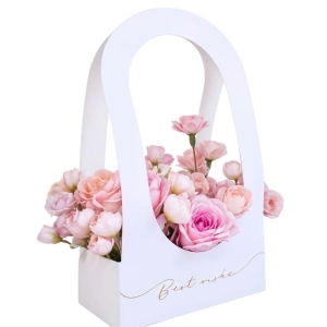 Box na květiny Best Wishes bílá