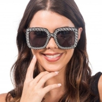 Brýle černé s kamínkovým lemováním