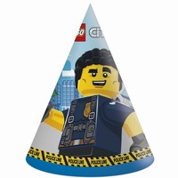 ČEPIČKY papírové Lego City 6ks