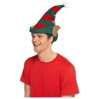 Čepice Elf červeno-zelená