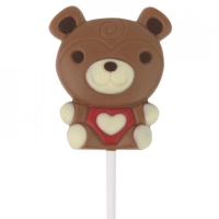 Čokoládové lízátko Valentýnský medvídek 30 g