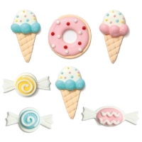 Cukrové dekorace na cupcakes Sladkosti 7 ks