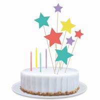 DEKORACE na dort svíčky a zápichy hvězdy 11ks