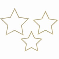DEKORACE závěsná Hvězdy dřevěné zlaté 3ks