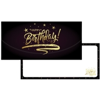 Dárková obálka Happy Birthday Black Gold 21 x 10 cm